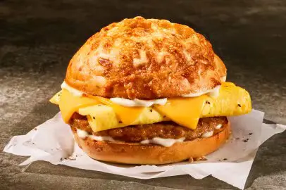 Panera Bread Breakfast Menu With Prices 2026 3 Asiago Sausage & Egg Sandwich