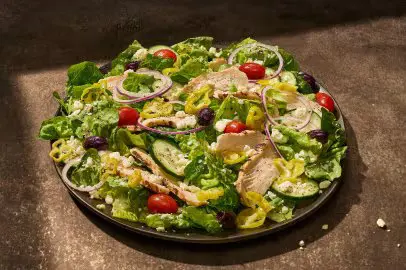 Panera Lunch Menu With Prices August 2026 30 Greek Salad with Chicken