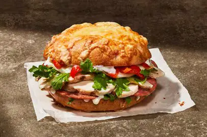 Panera Lunch Menu With Prices August 2026 6 zesty tuscan asiago bagel stack